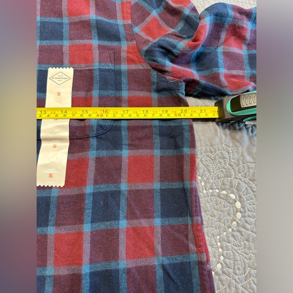 St Johns Bay Men’s Burgundy/Navy Plaid Flannel Shirt NWT Size Small - Picture 6 of 8